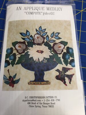 An Appliqué Medley Compote pattern by D.C. Christopherson pattern Co.