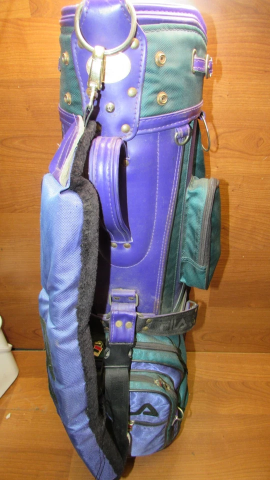 Bolsa de golf vintage Fila años 90 divisor de 6 vías bolsillos con cremallera carrito de transporte Italia Foto 4 de 4