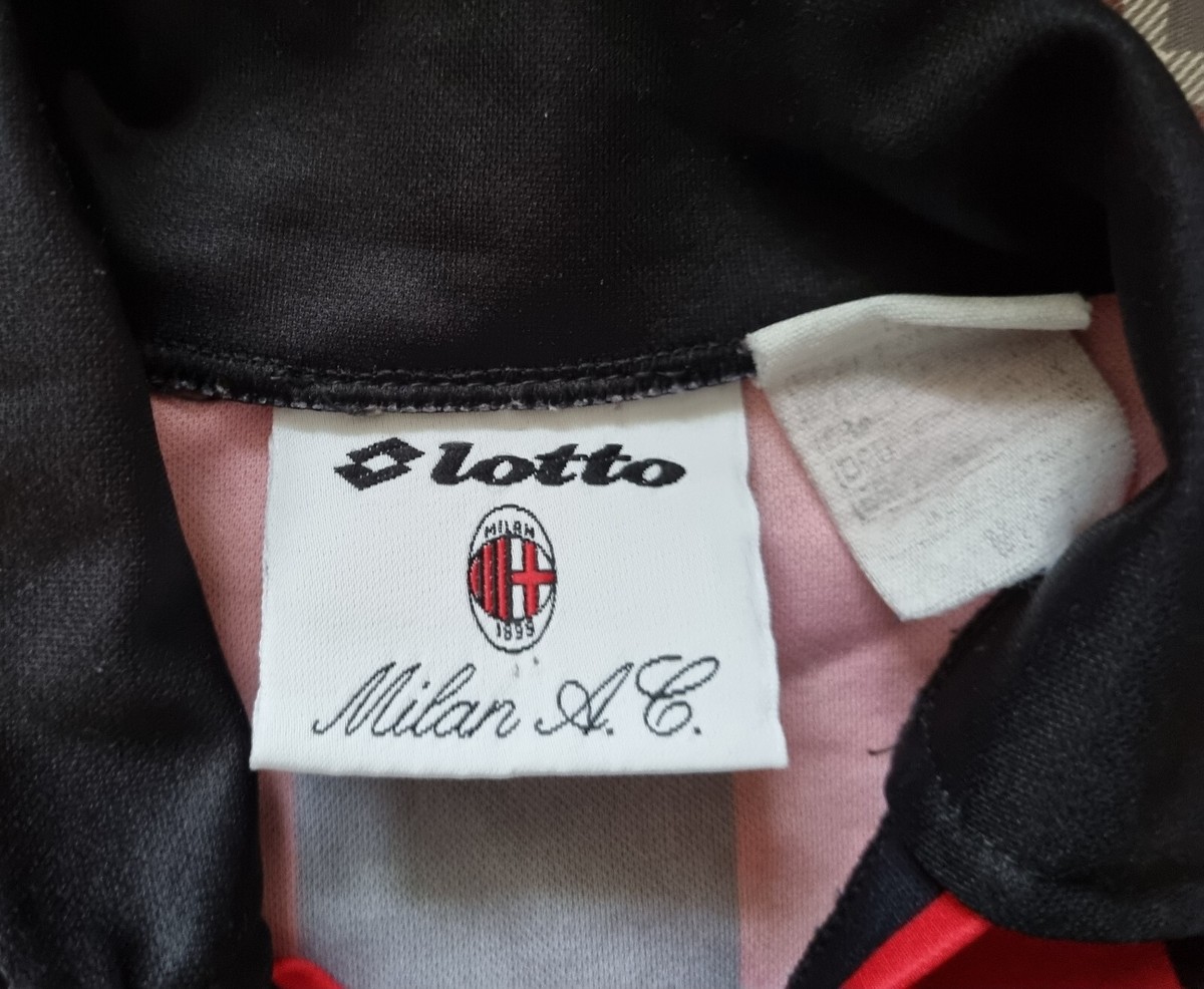 AC Milan 1995 - 1996 Home football Lotto long sleeve jersey size
