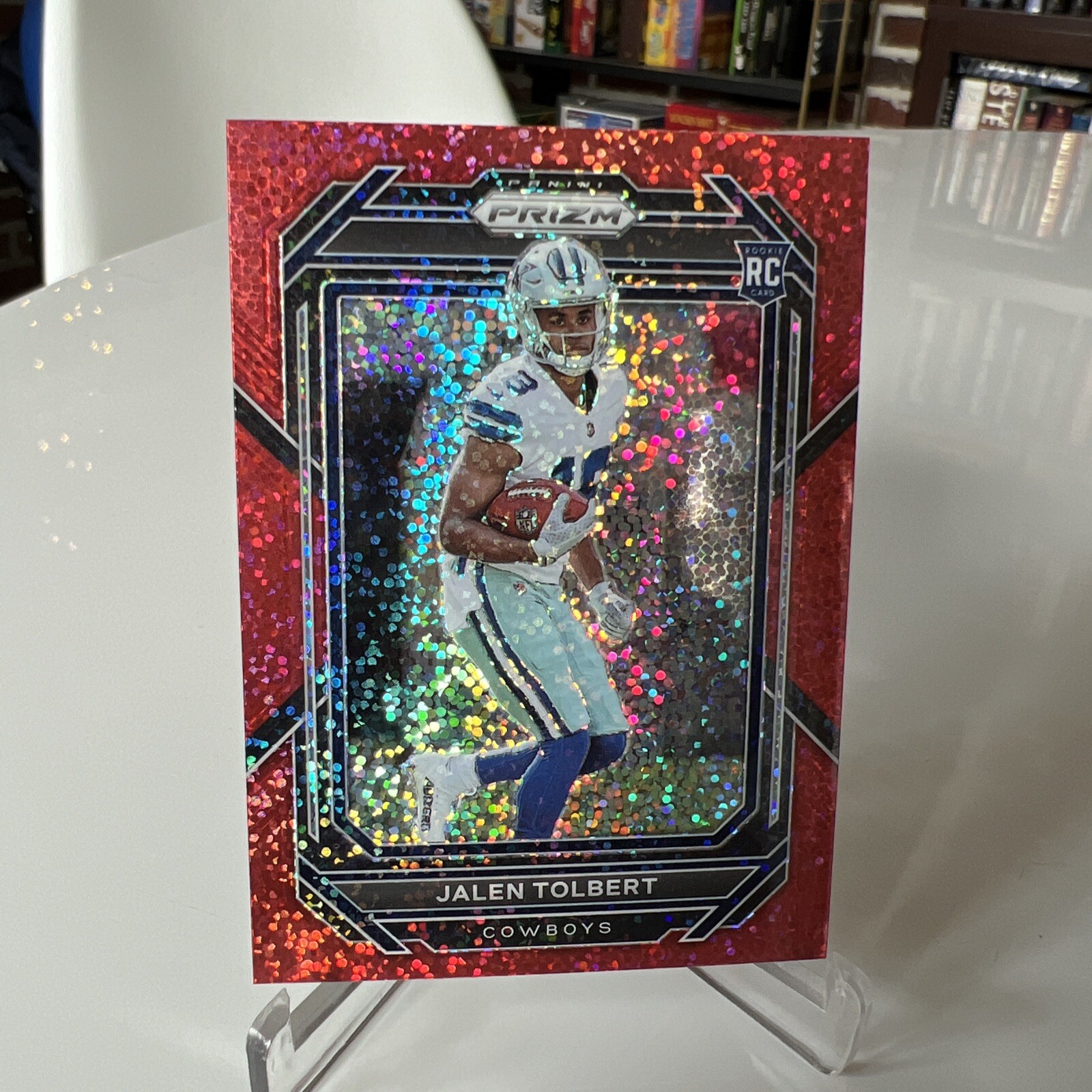 2022 Panini Prizm - Red Sparkle Prizm #333 Jalen Tolbert (RC). SSP Cowboys !!!!