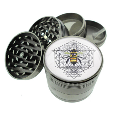 Bee Eye Geometry D1 Titanium Grinder 4 Piece Magnetic Hand Mueller 
