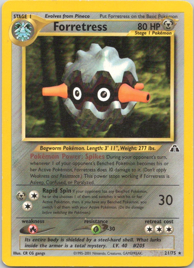 2001 Pokemon Neo Discovery Forretress (21) Rare #21/75