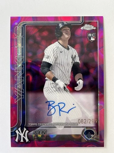 2025 Topps Chrome Update Ben Rice RC Magenta/Purple Lava Lamp Auto /299 Yankees