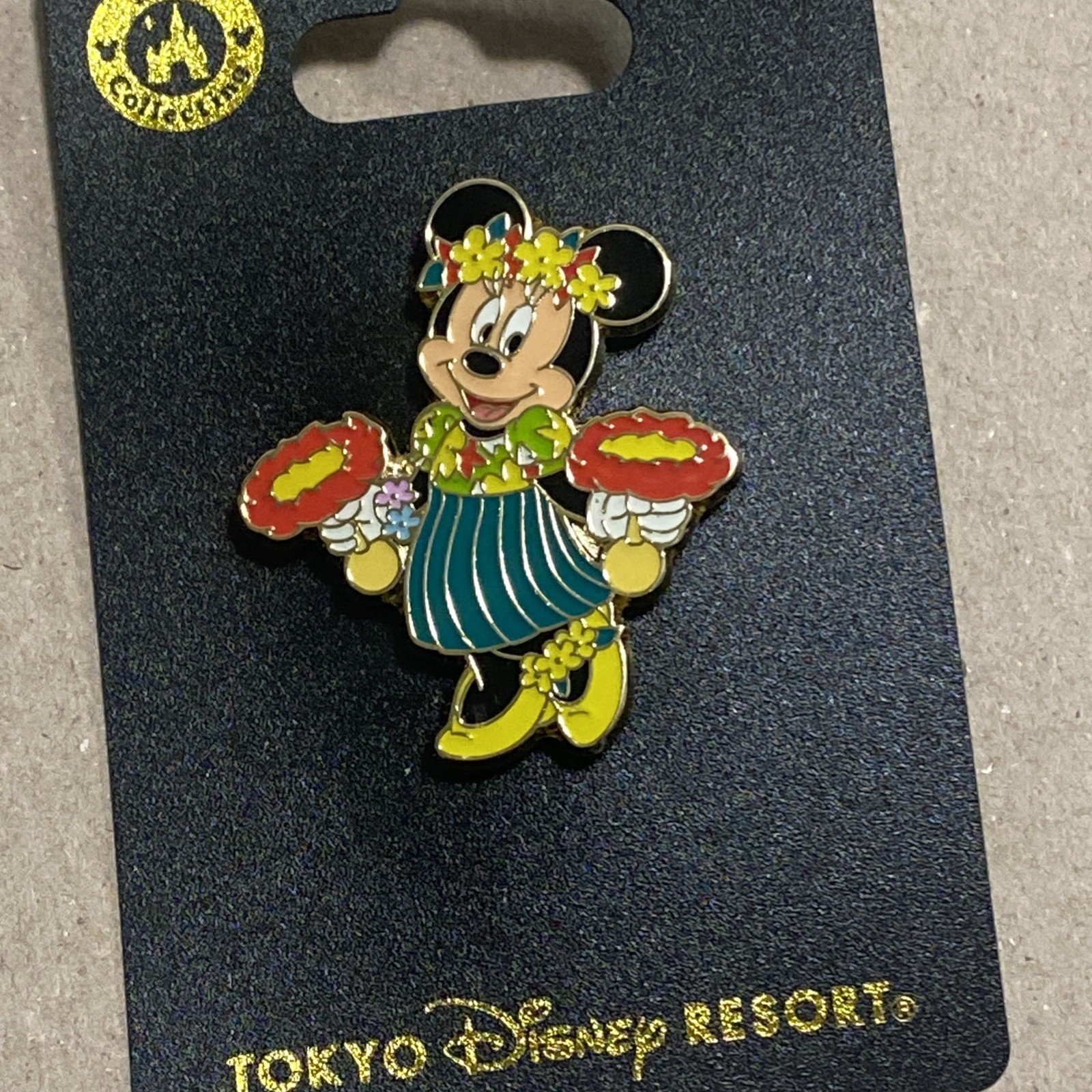 Disney Minnie Mouse Rainbow Luau Pin Badge, Polynesian Terrace Restaurant, New 