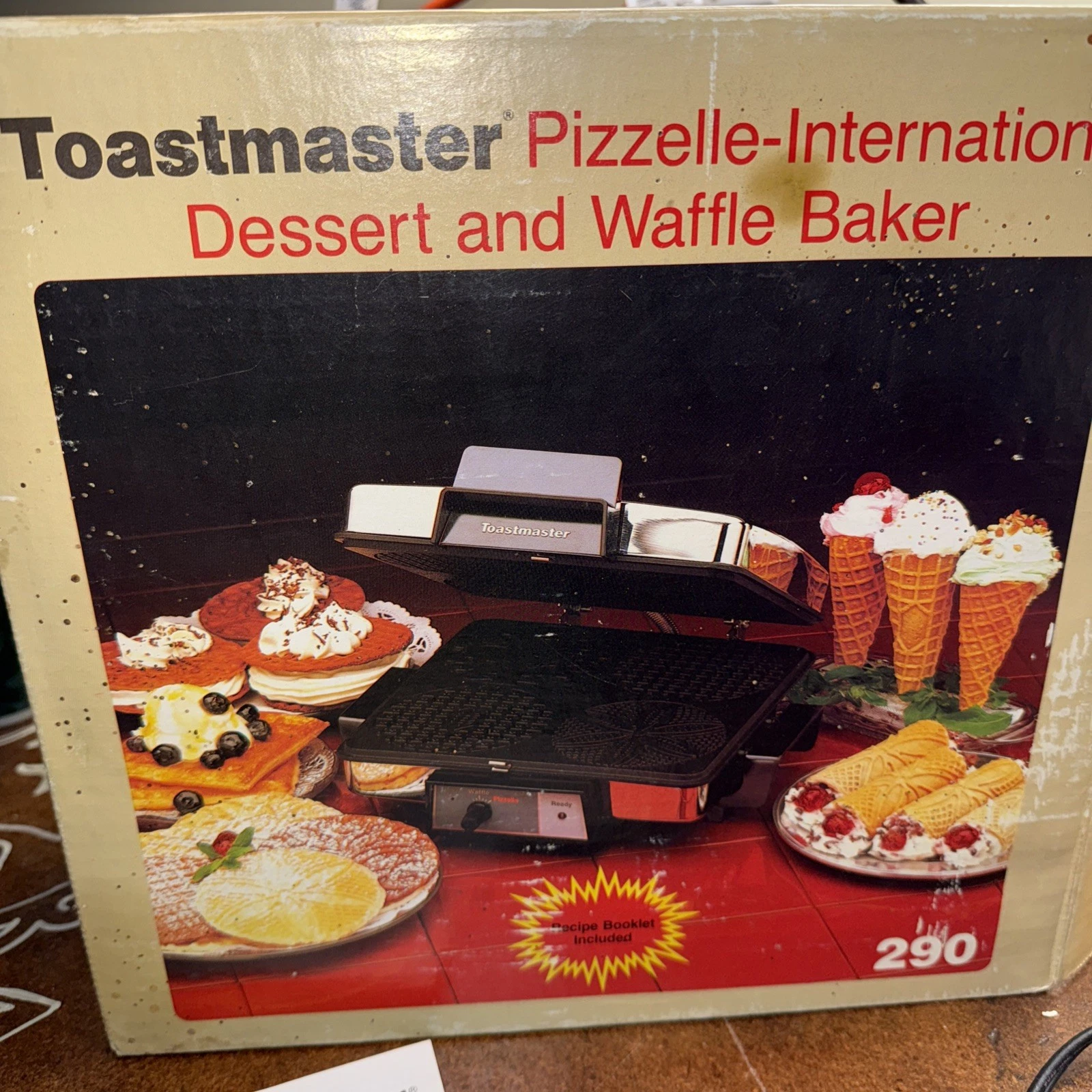 Toastmaster Pizzelle-International Dessert & Waffle Baker Maker Chrome 290 New