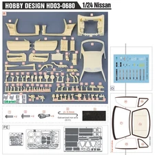 Hobby Design 1/24 R34 Openable Door and Engine Details for Tamiya #24210