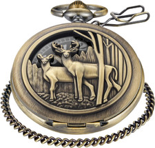 Classic Uncovered Men's Pocket Watch, Pocket Watches with Chain for Men