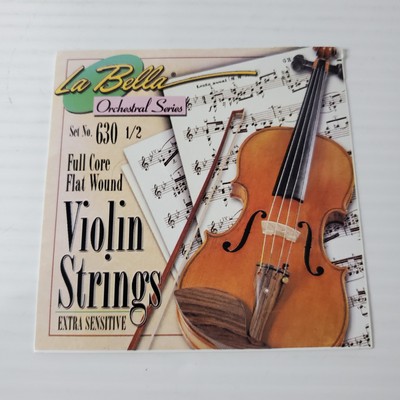 La Bella 630 Violin 3 String Set Flat Wound 1/2 Scale Extra Sensitive Full Core 