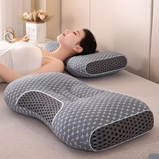 2 Pcs 3D Ergonomic Spa Massage - Neck for, Washable Pillow.