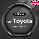 D Shape Steering Wheel Cover For Toyota Camry Corolla RAV4 4Runner Leather 15''