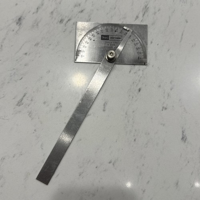 #ad Vintage Sears Craftsman USA Protractor 9 4029 Stainless Steel 0 to 180 Engraving $9.00