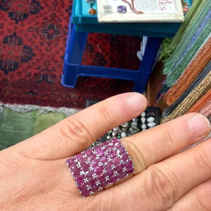 Silver Ruby Ring with Natural Ruby, Stunning Desi… - image 1