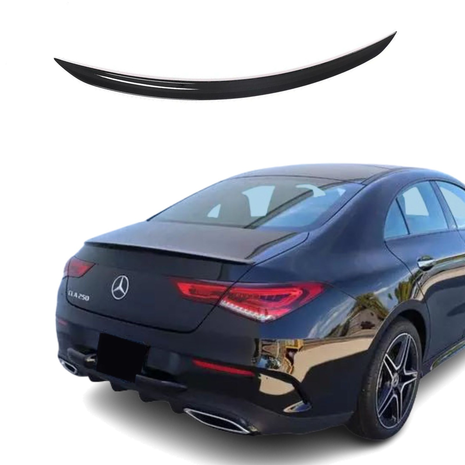 N Rear Spoiler Suitable For MERCEDES CLA W118 C118 Sedan, Spoiler Lip, Black