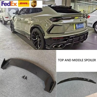FITS FOR LAMBORGHINI URUS 2PCS CARBON FIBER REAR TRUNK SPOILER WING MSY STYLE