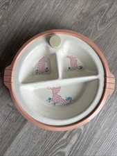 Vintage Excello Little Bo Peep Nursery Baby Food Divided Warming Dish Plate