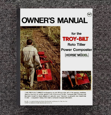 #ad 180 Tiller Horse Owner#x27;s Maint Instruction Manual Fits Troy Bilt Model 180 $23.00