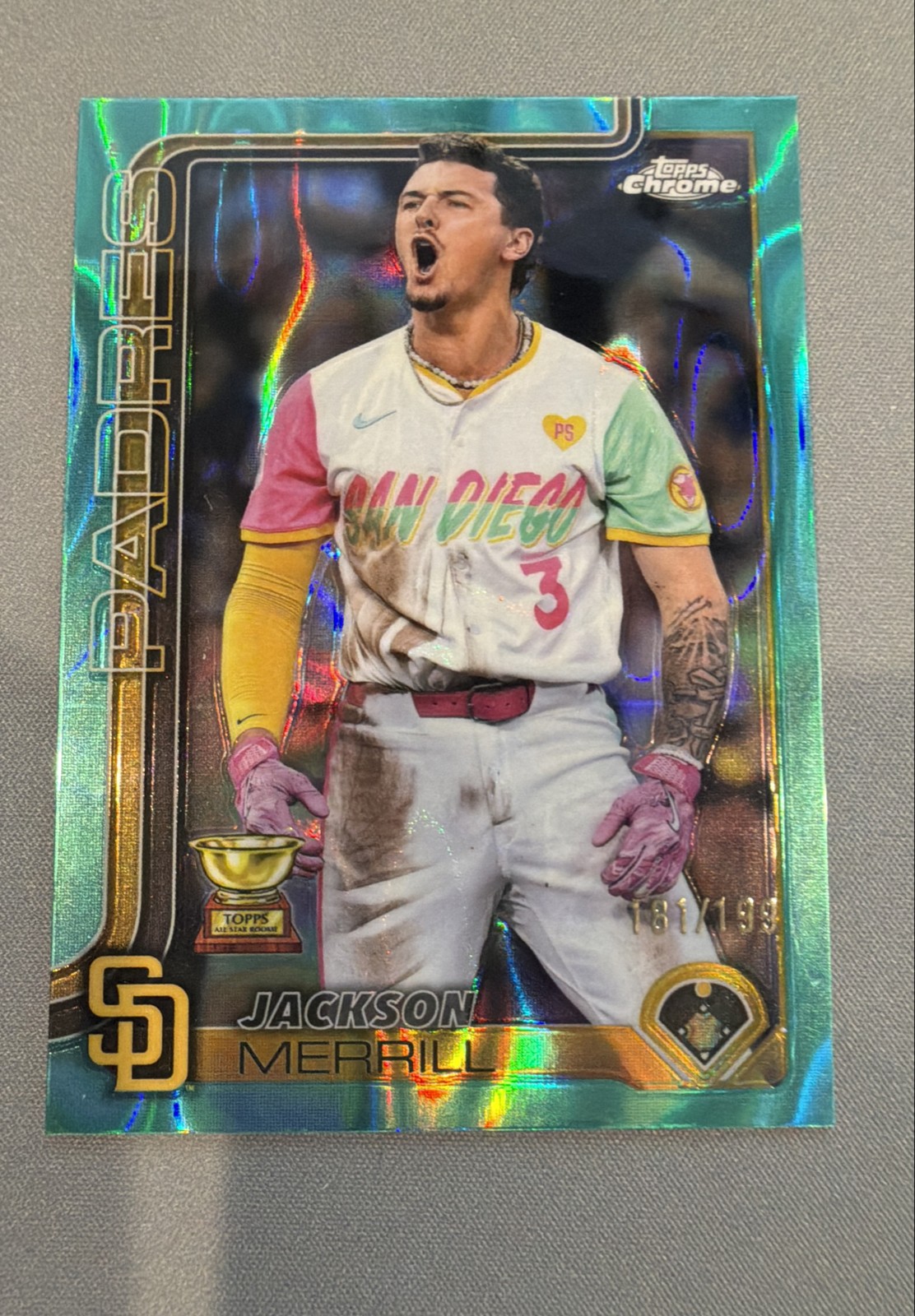 2025 Topps Chrome - Jackson Merrill #61 Aqua Lava Refractor /199