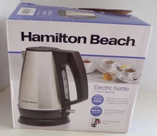 Hamilton Beach 1 Liter Electric Kettle, Stainless Steel and Black 40901