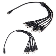 2-Pack DC 1 Female to 8 Male Output Power Splitter Cable Y Adapter for CCTV Secu