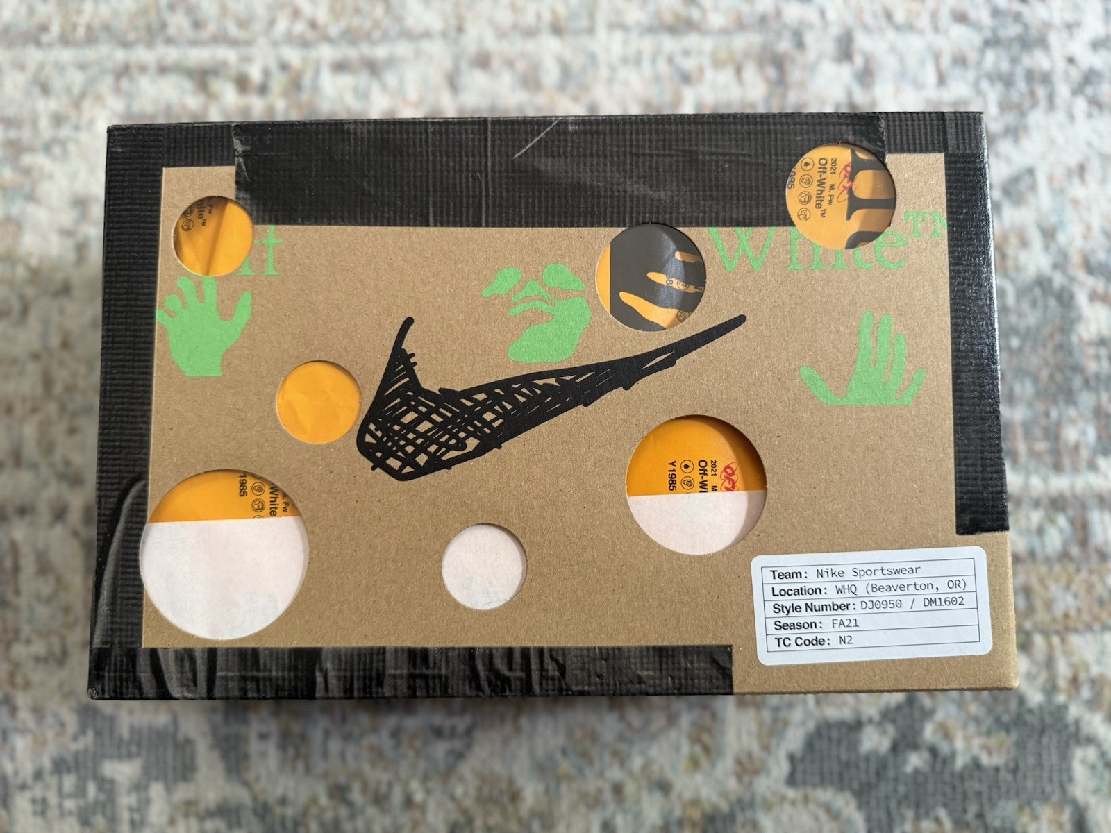 OFF WHITE X NIKE Taglia 5 5 Nike Off White x Dunk Low Lotto 04 di 50