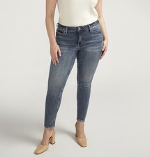Silver Jeans Suki Skinny Women  s SZ24/L29 Mid Rise Distressed Denim