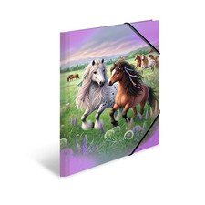HERMA Portfolio Folder A3 Horse World, Cardboard Corner Folder with Nursery Moti