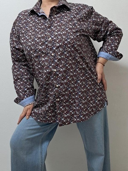 Women Paul Kehl Shirt Blue Cotton 40 / L / 48