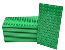 Lego 8 x 16 Plate Lot - 14 Bright Green Plates 92438 Classic Town CITY Building 