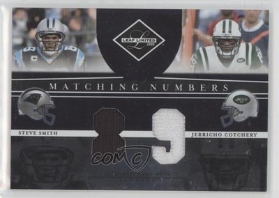 2008 Leaf Limited Matching Numbers /100 Jerricho Cotchery Steve Smith #MN-20 9b4