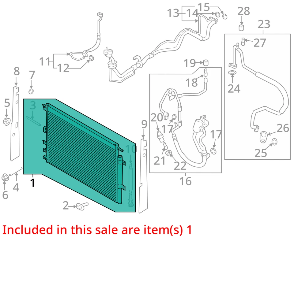 AC Condenser Fits 15-18 EDGE 644078 - Image 3 of 4
