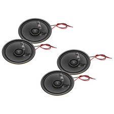 4 Pcs 1W 8 Ohm Small Speakers Metal Round Speaker with Wires, 50x12mm Black