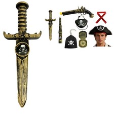 Kids Adults Show Props Durable Pirates Costume Retro Pirate Accessories Set