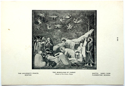 c1920-30s The Bewailing Of Christ Half Tone Print Giotto Arena Chapel Padua