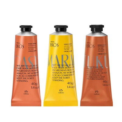 Natura Ekos Hand Cream Set, Moisturizing Castanha, Maracuja & Tukuma - 1.7 Oz Ea