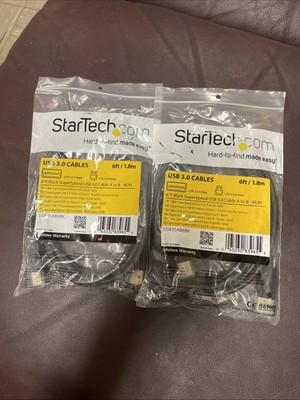 StarTech.com 2m (6 ft) Certified SuperSpeed USB 3.0 A to B Cable Pack 4
