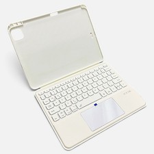 ZENLU iPad Pro 11 M4 2024 Keyboard Case Trackpad Backlit Detachable White
