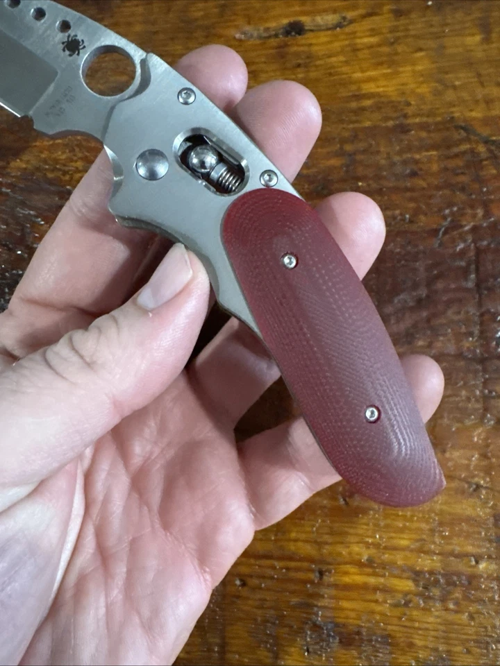 Spyderco Phoenix Sprint Run Knife C114GPRD Plain Edge VG-10 Blade Red G10 Handle - Image 4 of 4