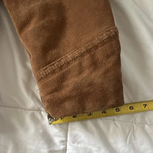 Schott NYC Rancher Brown Suede Shearling Lined Western Jacket Men’s 40 image 8