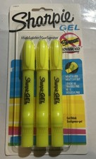 2011 3 pack Sharpie Gel Highlighters, Bullet Tip, Fluorescent Yellow 1780474