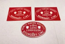 3 Pennsylvania State Game Commission Public Hunting Grounds Boundary Line Signs