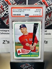 Mookie Betts 2014 Topps Heritage #H558 RC Rookie Card PSA 10 Boston Red Sox. rookie card picture