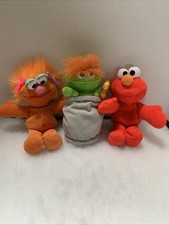 Vintage Sesame Street Beans Elmo, Oscar and Zoe Beanie 1997 80306
