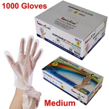 1000 PCS SunnyCare TPE Food Service Gloves, Powder Free (Non Vinyl Latex) Medium