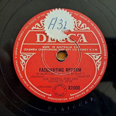 78 Trs Soll Hoopii Novelty Five ''12th Str. Lappen ''Faszinierender Rhythmus'' Hot !