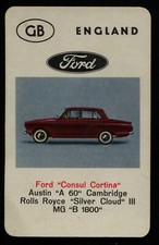 Ford Consul Cortina Kwartet card/Quartet card/Spielkarte Trading Card