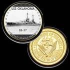 U.S. United States Navy | USS Oklahoma BB-37 | Gold Plated Challenge Coin
