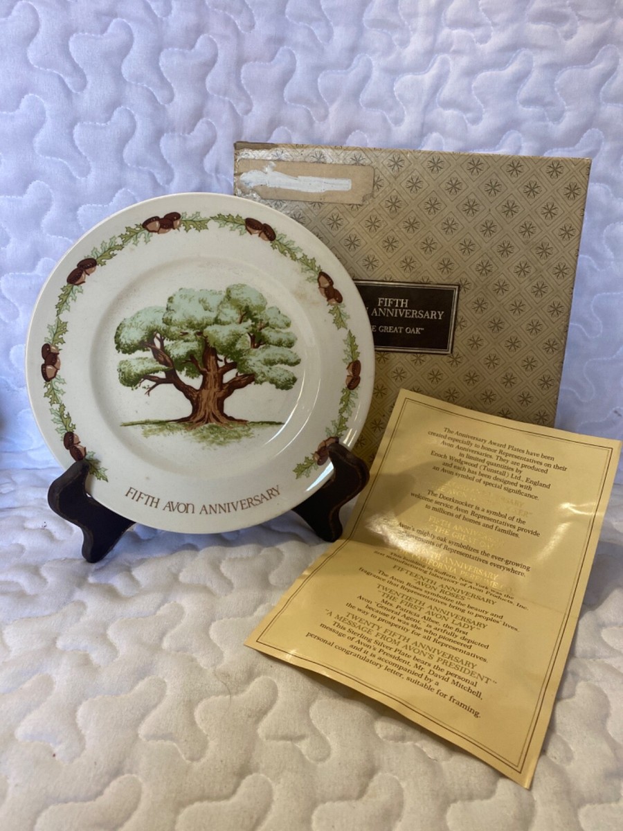 Vintage Avon Fifth Anniversary Plate 