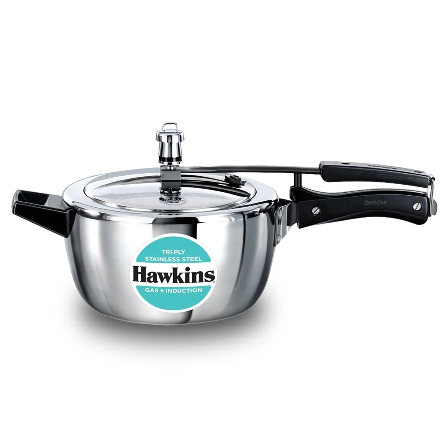 Hawkins Triply Stainless-Steel Pressure Cooker, 2.5L - 3.5L, 3 mm Extra-Thick