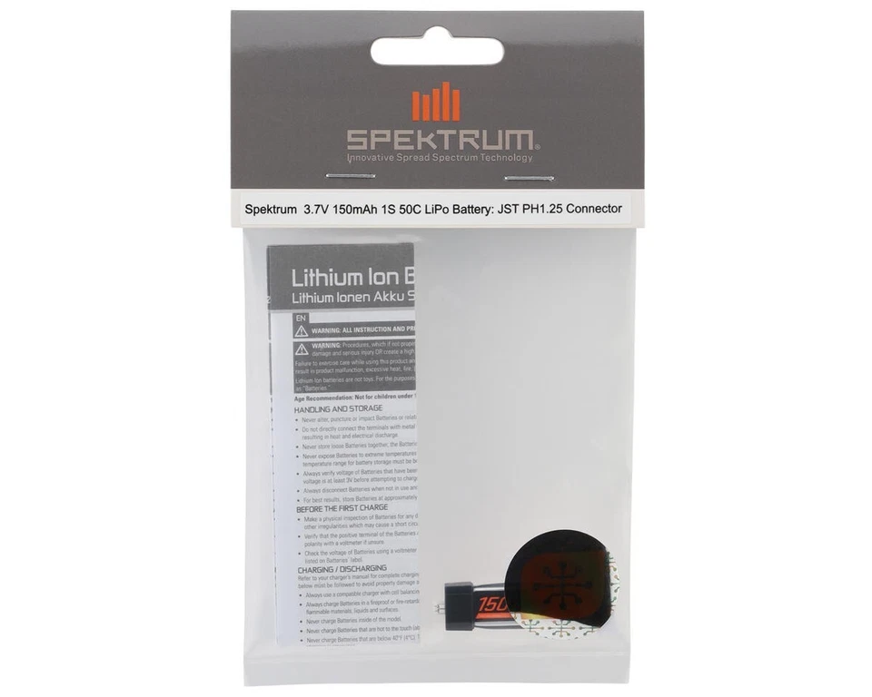 Spektrum RC 1S LiPo Battery 50C (3.7V/150mAh) w/JST PH1.25 Connector - Image 2 of 2