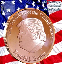 "Donald J. Trump 45th Profile" 1 oz .999 Copper Round